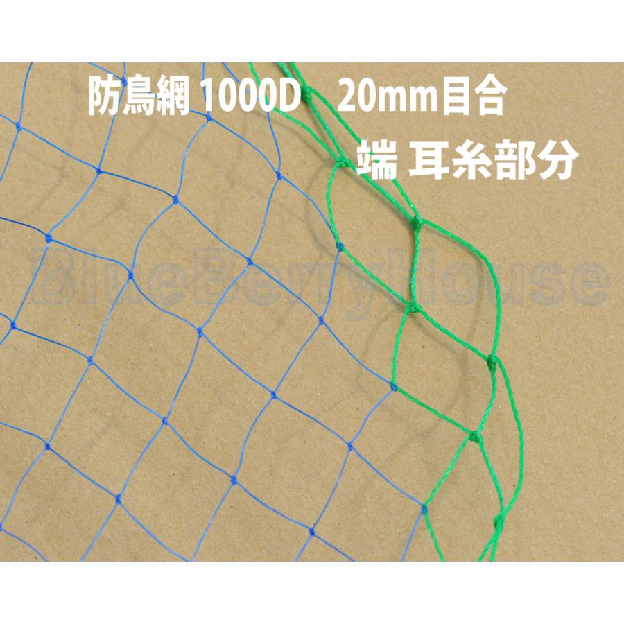 防鳥ネット 強力防鳥網 1000D 20mm目合 100坪 幅18m×長さ18m（ブルー