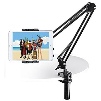 KoLasels スマホ amp; タブレット スタンド 4-12.6インチ機種対応 クランプ ホルダー フレキシブルアーム付き360度回転 (黒)