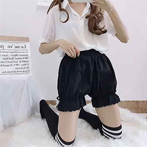 喜ばれる誕生日プレゼント ドロワーズ レディース かぼちゃパンツ Eukkisペチコート チラ見えしても気になりません安心感 M 裾フリル ブラック 35cm3分丈 ショート ハーフパンツ Www Fattoriabacio Com