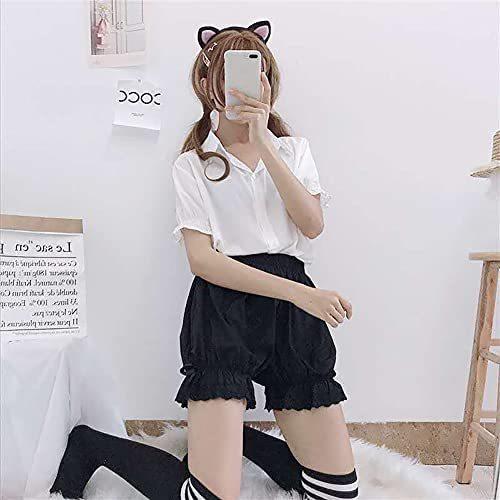 喜ばれる誕生日プレゼント ドロワーズ レディース かぼちゃパンツ Eukkisペチコート チラ見えしても気になりません安心感 M 裾フリル ブラック 35cm3分丈 ショート ハーフパンツ Www Fattoriabacio Com