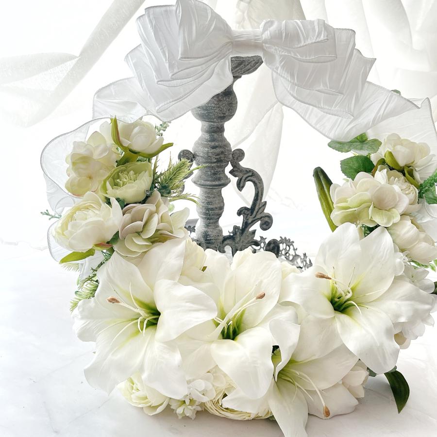 ブライダルリースブーケ・ブートニア ホワイトリリー 白百合の