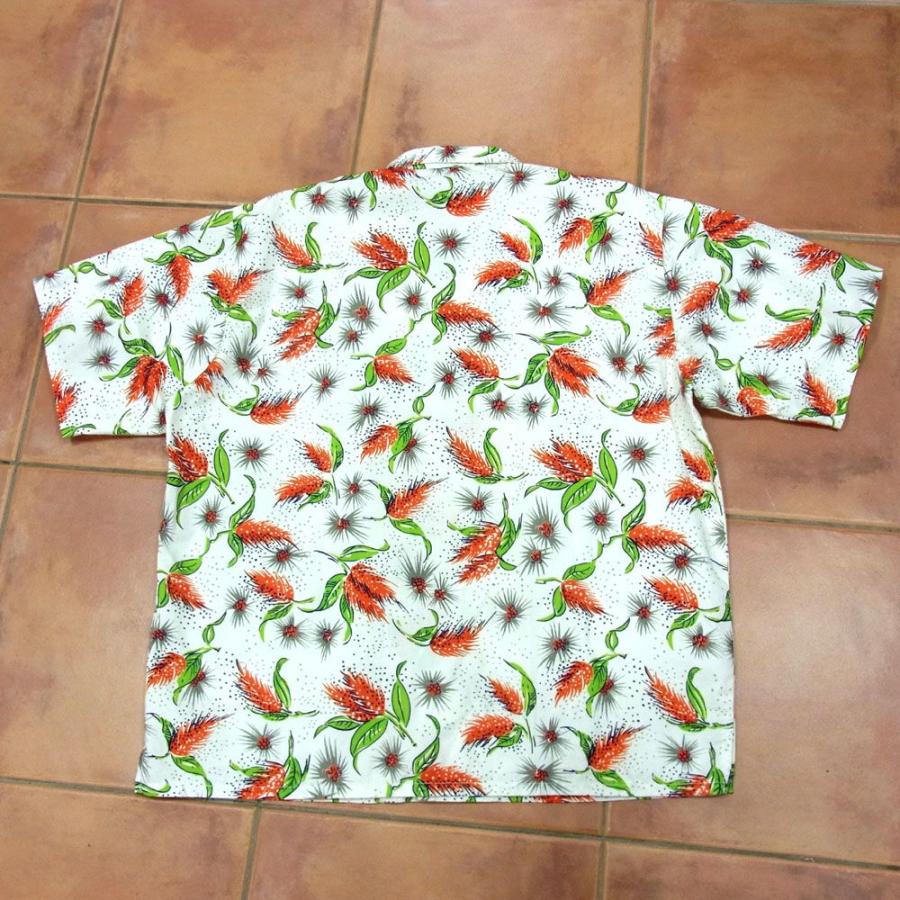 ビンテージ　レディース襟なしアロハ　ザリガニ柄 ビンテージレディース襟なしアロハザリガニ柄