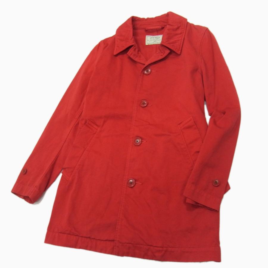 ◇KATO` BASIC コットン ステンカラー コート ジャケット レッド 