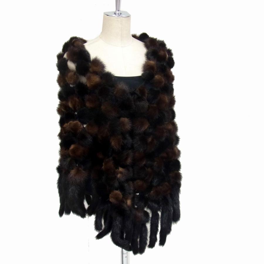 美品◇MINK FUR ミンクヤーン ショール ダークブラウン ミンクファー 高級毛皮 レディース フォーマル 和装 袴 美品◇MINK FUR ミンクヤーン ショール ダークブラウン ミンクファー