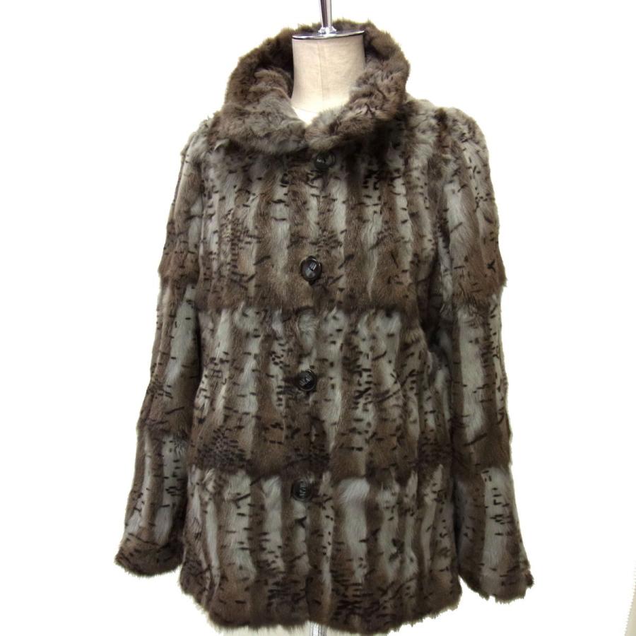 美品☆ロリス 毛皮 リバーシブル ファーコート レディース リアル毛皮