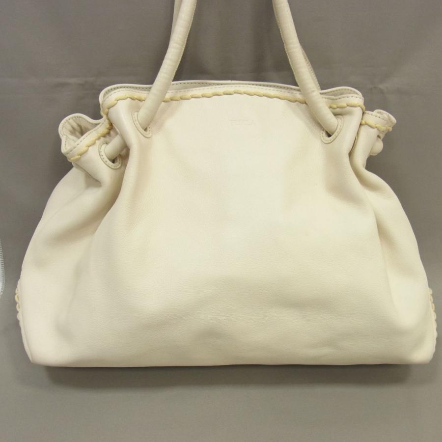 【美品】 FURLA フルラ トートバッグ レザー ホワイト FURLA（フルラ） ◇FURLA レザー トートバッグ ハンドステッチ 肩がけ