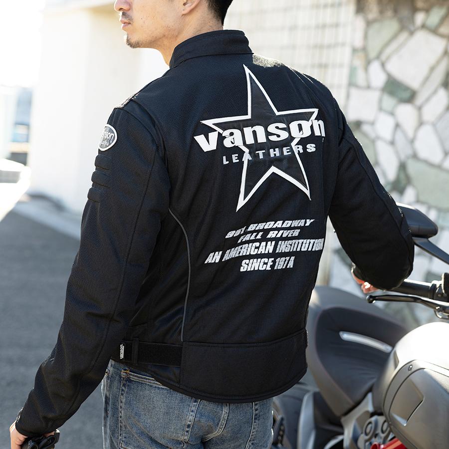 バイクジャケット バンソン vanson プロテクター装備 フルメッシュ 春 