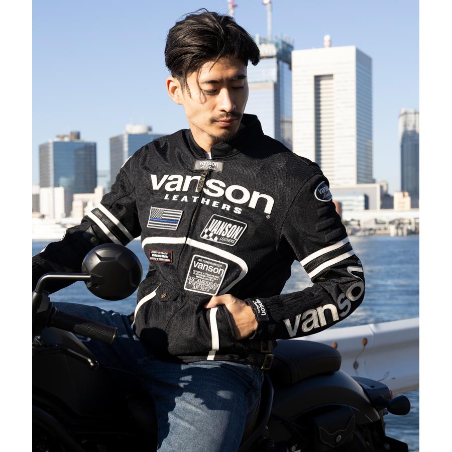 バイクジャケット バンソン vanson メシュジャケット 夏用 フルメッシュ バイクウェア VS24105S ライダースジャケット｜bluebluebayshore｜05