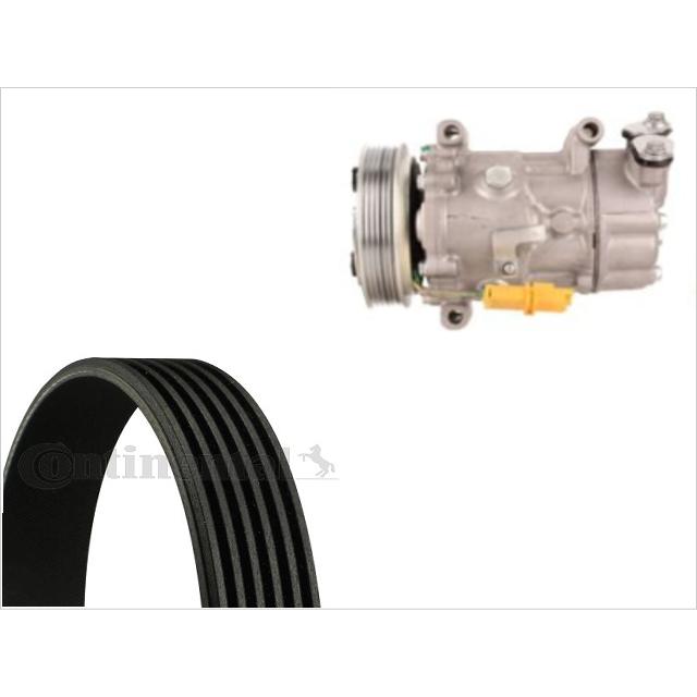 セット 新品 BMW MINI R56 R55 エアコン コンプレッサー ファンベルト 