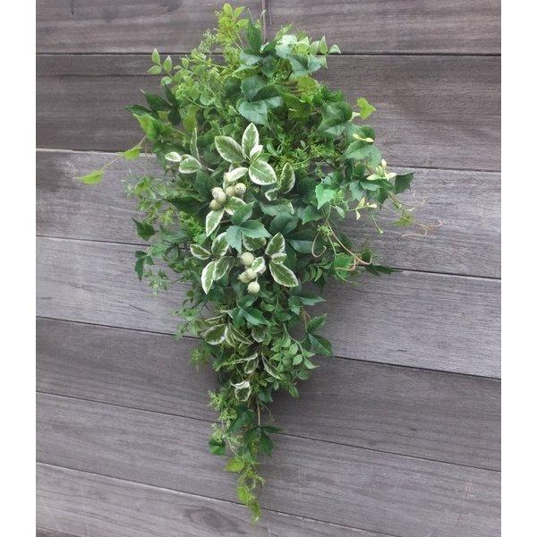 グリーン・ミックススワッググリーンのスワッグ・造花・外に飾るスワッグ・玄関リース