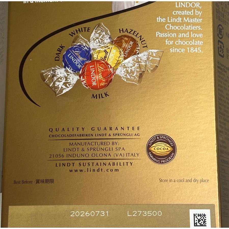 リンツ リンドール(LINDOR) ゴールド アソート 500g×4箱セット リンツ（Lindt） 4箱 リンドール アソートセット 3種類選べる ゴールド