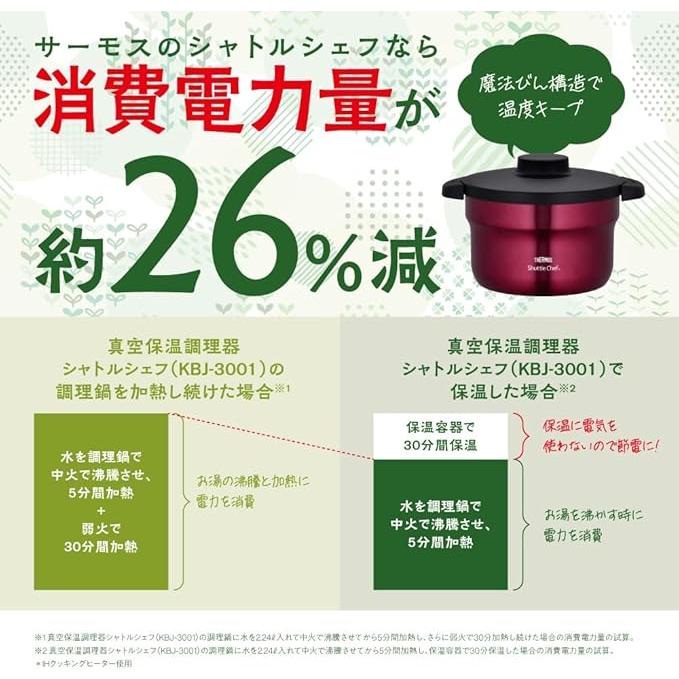 シャトルシェフ サーモス 真空保温調理器 4.3L (4~6人用) レッド 調理