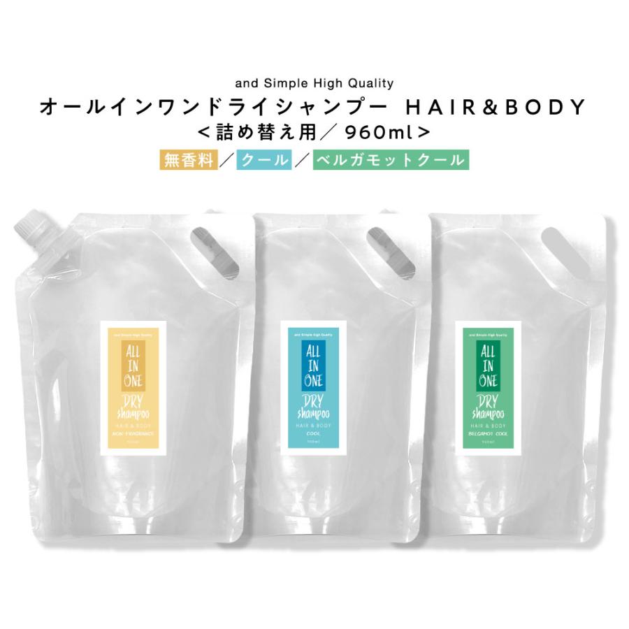 アンドエスエイチ ドライシャンプー スプレー 960ml 詰替 / 全身 無