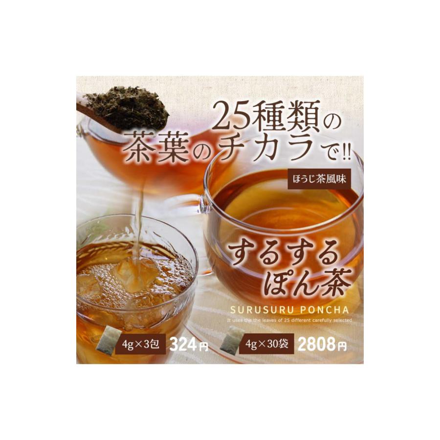 TV大好評! するするぽん茶 4g×30包 スッキリほうじ茶風味 約2か月半分   食物繊維 健康茶  