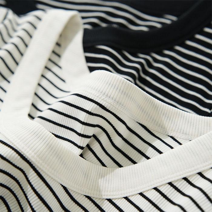 ［our］5分袖ボーダーカットソー　ホワイト スイモク ボーダー カットソー 5分袖 Tシャツ レディース トップス