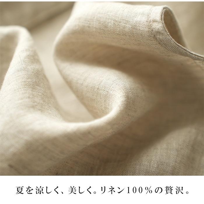 リネン100％ ノースリーブブラウス シャツ レディース リネン 麻 麻100