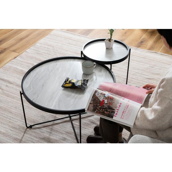 ラウンドトレーテーブル　CIR-502ST 東谷 ラウンドトレーテーブルL ホワイト W73×D73×H38 組立式 CIR-502ST