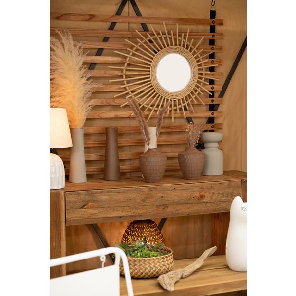 東谷 花瓶ブラウン φ15×H18.5 陶器 完成品 内側に濡れ防止コーティング