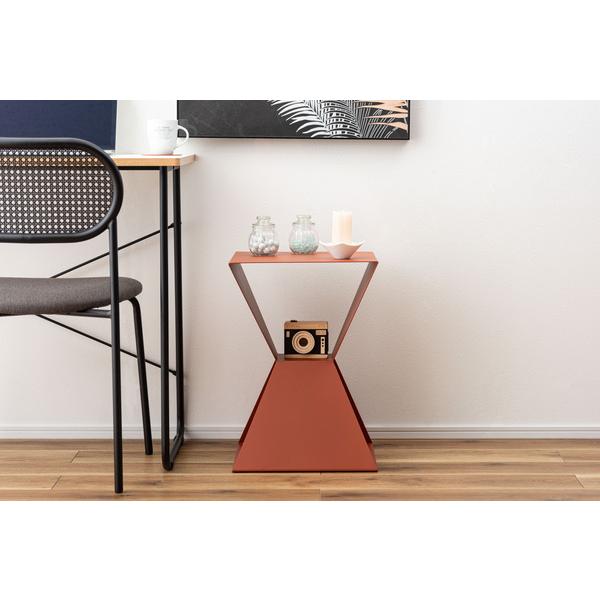 東谷 サイドテーブル オレンジ W35×D35×H50.5 完成品 DM-102OR