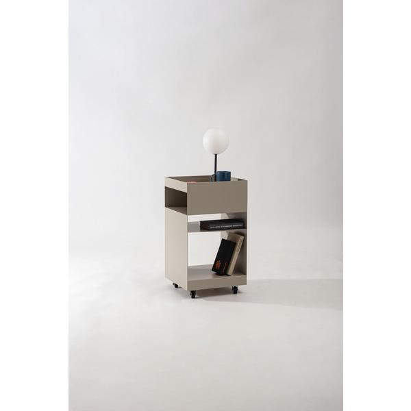 東谷 サイドテーブルワゴン ベージュ W35×D35×H62.5 組立式 DM-103BE