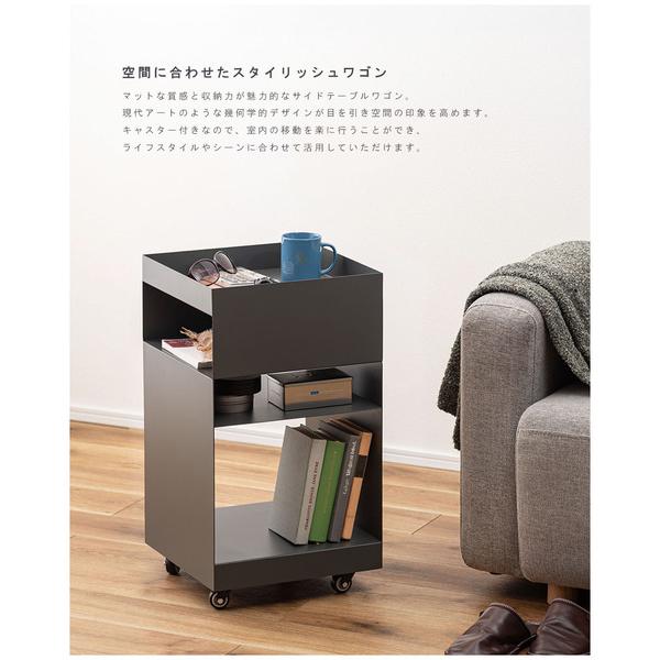 東谷 サイドテーブルワゴン ベージュ W35×D35×H62.5 組立式 DM-103BE