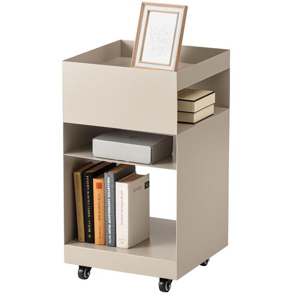 東谷 サイドテーブルワゴン ベージュ W35×D35×H62.5 組立式 DM-103BE