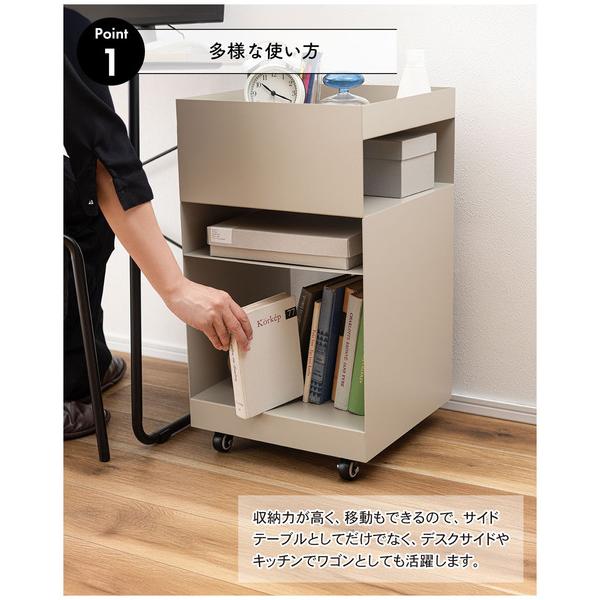 東谷 サイドテーブルワゴン オレンジ W35×D35×H62.5 組立式 DM-103OR