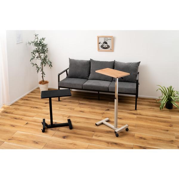 東谷 昇降サイドテーブル ナチュラル W48×D30×H60-95 組立式 END-404NA