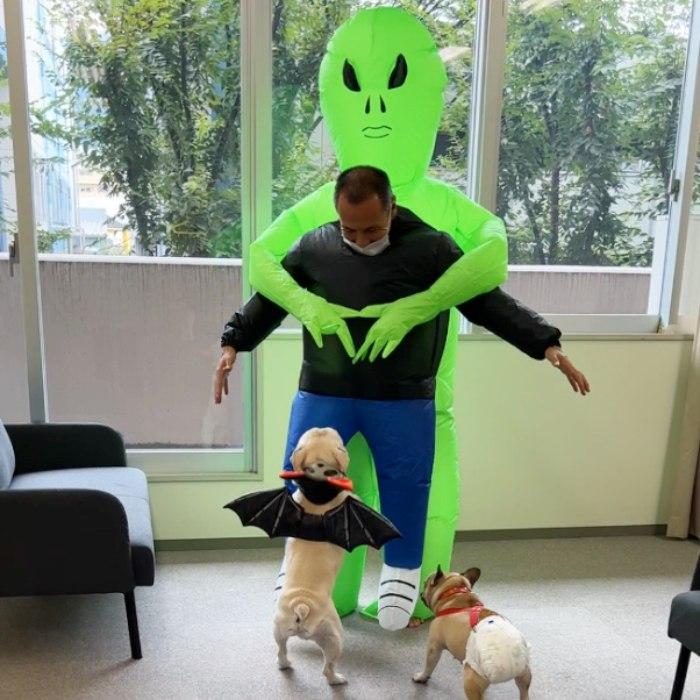 エアコス さめ おばけ 宇宙人 コスプレ ハロウィン 着ぐるみ 大人 子供