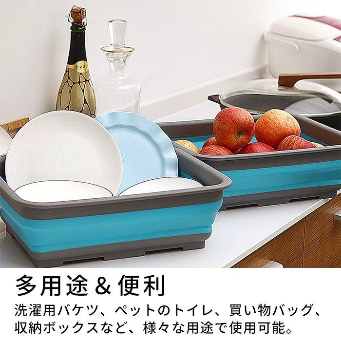 ソフトタブ 折りたたみ 10L 10リットル 柔らかい 収納 バケツ 掃除 清掃 コンパクト 洗濯 洗濯物 アウトドア キャンプ 持ち運び便利 浸け置き G324 | ブランド登録なし | 03