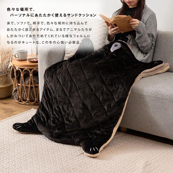 東谷 アニマルサンドクッション ブラック W90×D120 完成品 GLK-206BEA