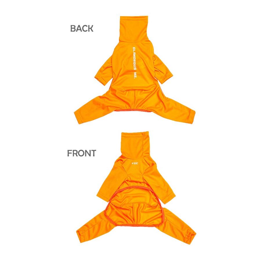 メッシュロンパース(蛍光オレンジ) イタグレ服　犬服 イタグレ 服 メッシュロンパース ネオンカラー 蛍光色 春夏