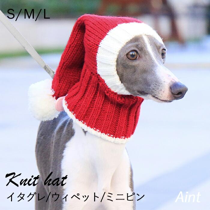イタグレ ニット帽 クリスマス サンタ帽子 サンタ帽 犬 ウィペット