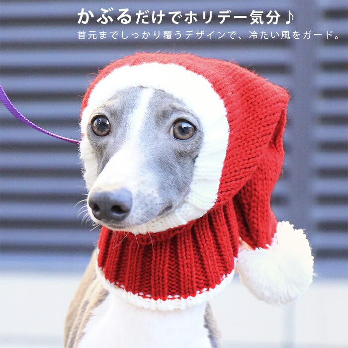 イタグレ ニット帽 クリスマス サンタ帽子 サンタ帽 犬 ウィペット