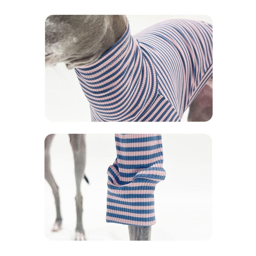 イタグレ服 ハイストレッチ 細ボーダーTシャツ カットソー 長袖Tシャツ