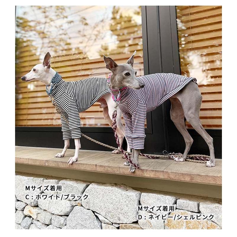 イタグレ服 ハイストレッチ 細ボーダーTシャツ カットソー 長袖Tシャツ