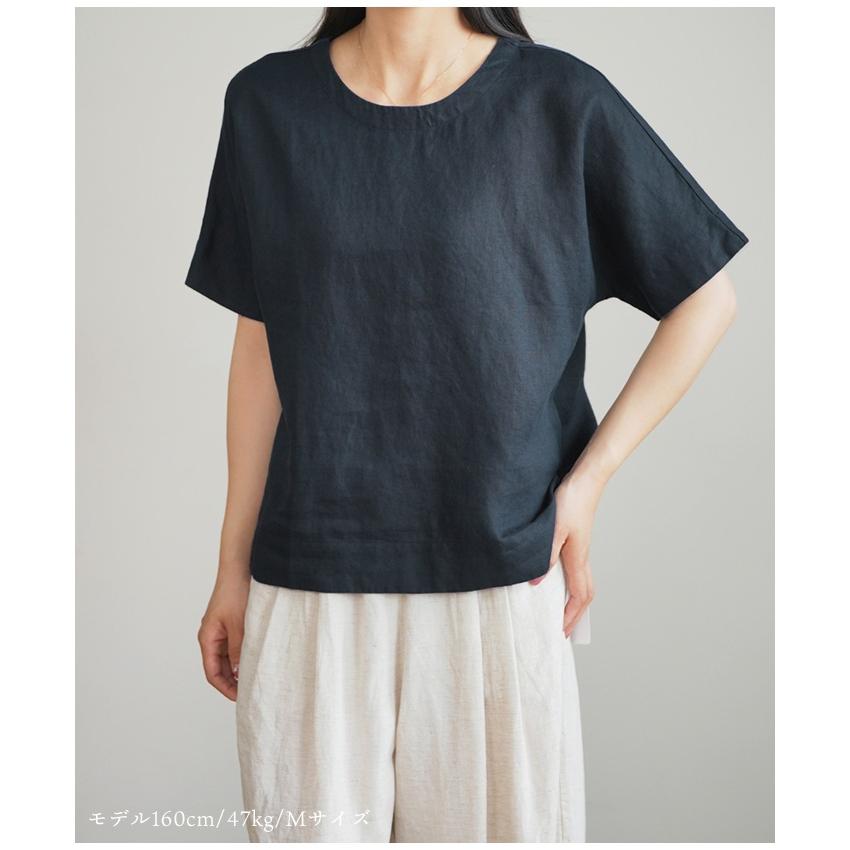リネン100％ Tシャツ トップス レディース リネン 麻 麻100％ 涼しい
