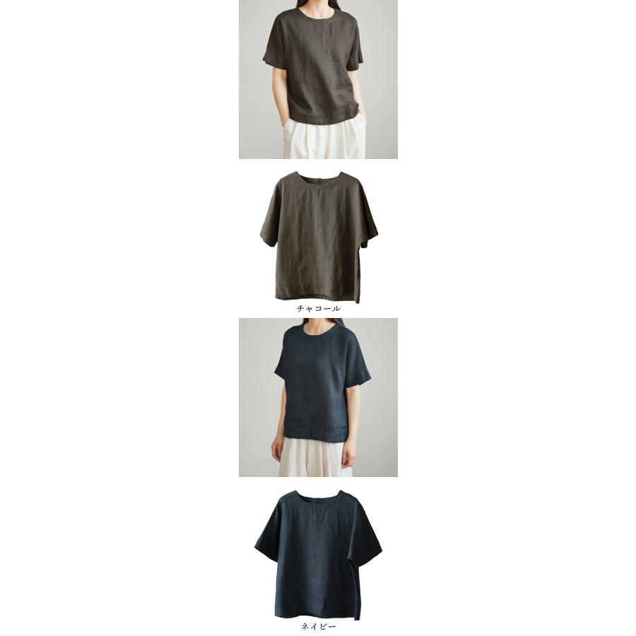 リネン100％ Tシャツ トップス レディース リネン 麻 麻100％ 涼しい