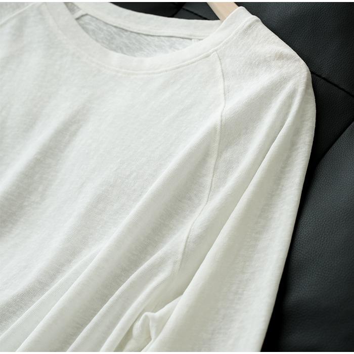 シアー 長袖Tシャツ カットソー ゆったり コットン 長袖 レディース 綿