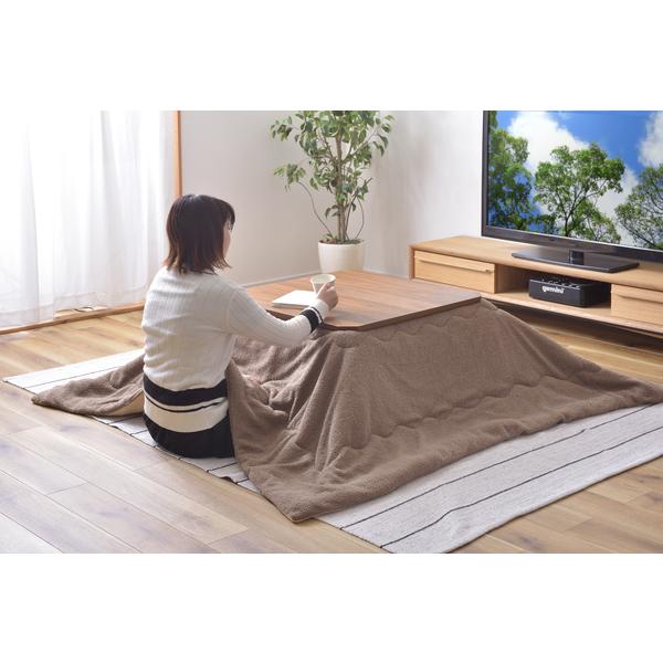 コタツ布団 正方形 W190×D190cm〔チャコールブラウン〕 コタツ本体別売 【北海道・沖縄・離島配送不可】 東谷 コタツ布団 正方形 W190×D190 チャコールブラウン/カーキ