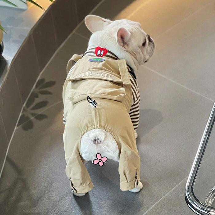 犬服 春 秋 冬 タートルネック Tシャツ ロンパース つなぎ ボーダー