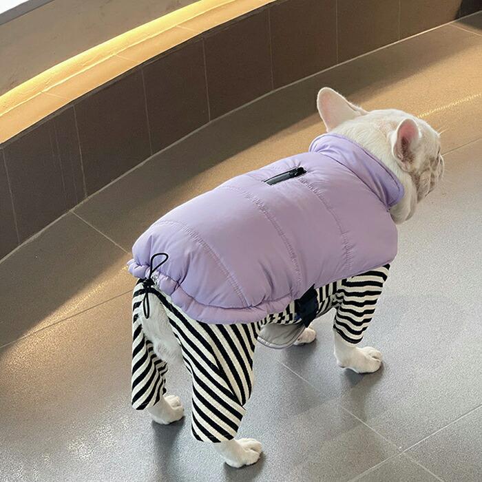 犬服 春 秋 冬 タートルネック Tシャツ ロンパース つなぎ ボーダー
