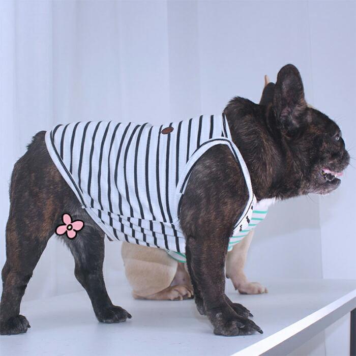 犬服 春 夏 秋 新作 キャミソール タンクトップ 袖なし ボーダー