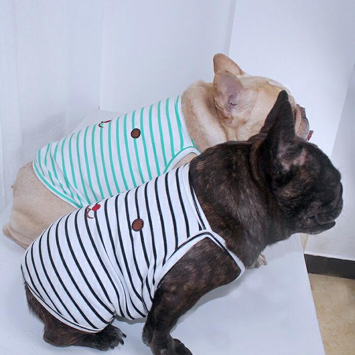 犬服 春 夏 秋 新作 キャミソール タンクトップ 袖なし ボーダー