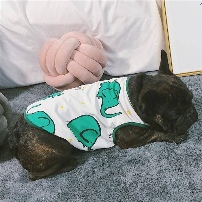 犬 服 夏 タンクトップ フレンチブルドッグ 象さん ゾウさん プリント