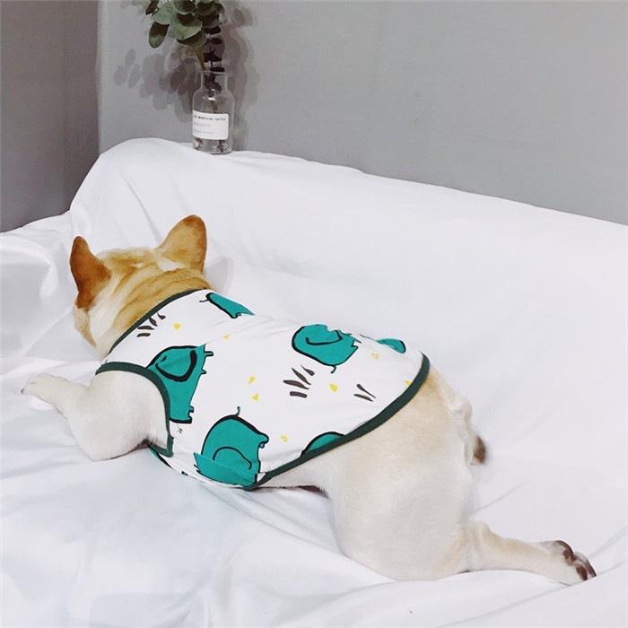 犬 服 夏 タンクトップ フレンチブルドッグ 象さん ゾウさん プリント