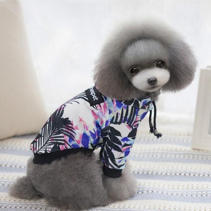 フレブル 服 ハンドメイド 花柄アランリブパーカー