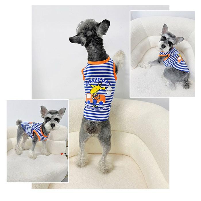 犬服 春 夏 タンクトップ ランニング 可愛い おしゃれ ボーダー マリン