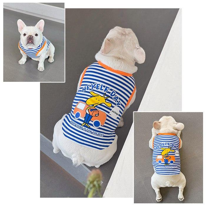 犬服 春 夏 タンクトップ ランニング 可愛い おしゃれ ボーダー マリン