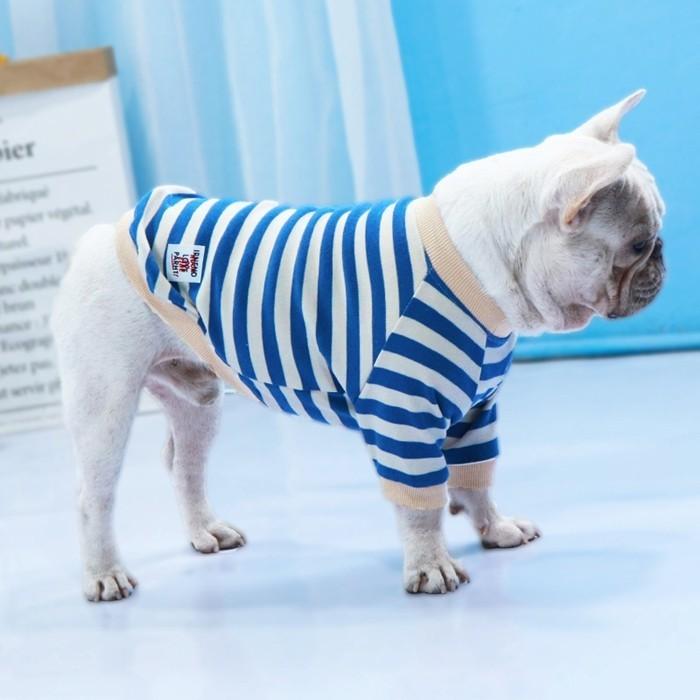 犬 服 夏フレンチブルドッグ フレブル服 中型犬 半袖Tシャツ ボーダー